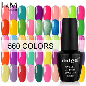 560 Colors 15ML Nail Gel Polish Nail Accessories Semi-permanent Varnish Nail Art Nail Soak Off LED UV Gel Nail