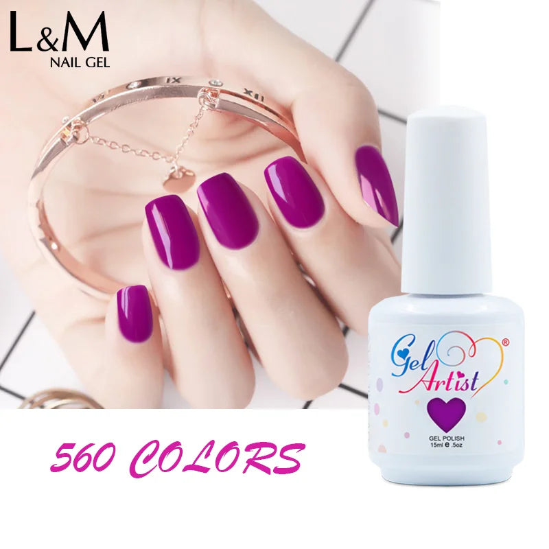 560 Colors 15ML Nail Gel Polish Nail Accessories Semi-permanent Varnish Nail Art Nail Soak Off LED UV Gel Nail